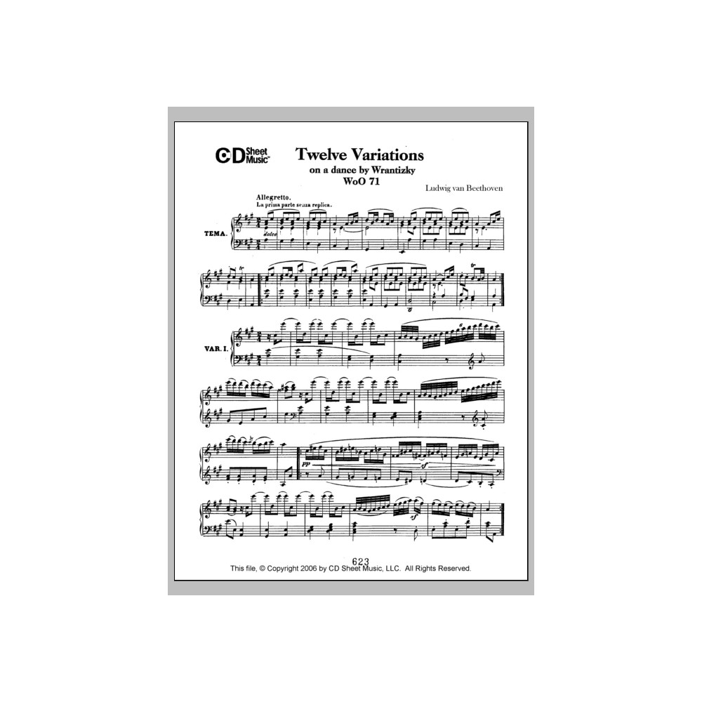 Variations (12) On A Dance By Wrantizky, Woo 71