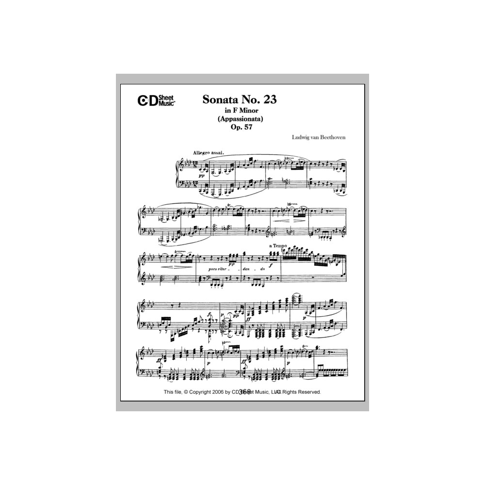 Sonata No. 23 In F Minor (appassionata), Op. 57