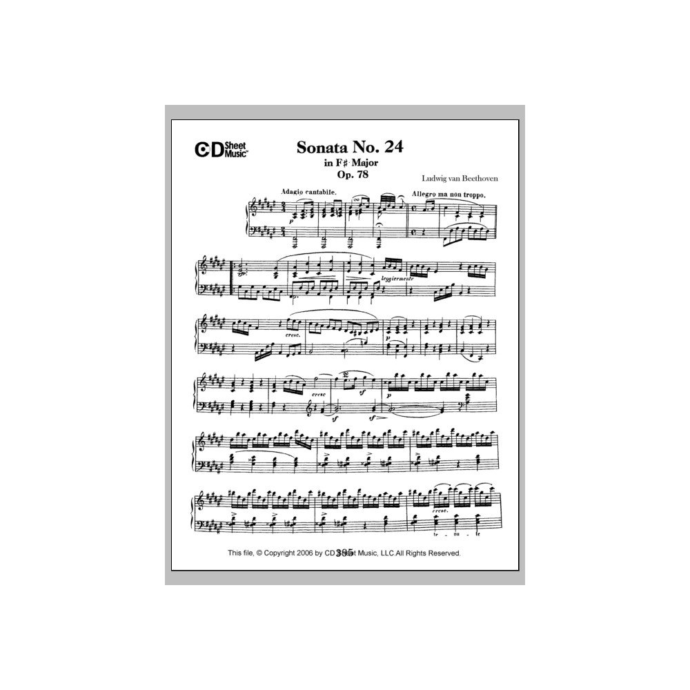 Sonata No. 24 In F-sharp Major, Op. 78