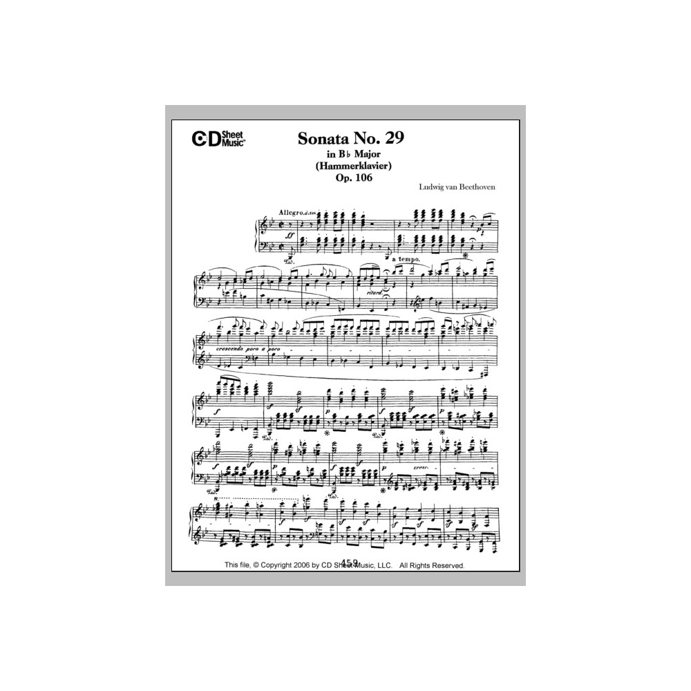 Sonata No. 29 In B-flat Major (hammerklavier), Op. 106