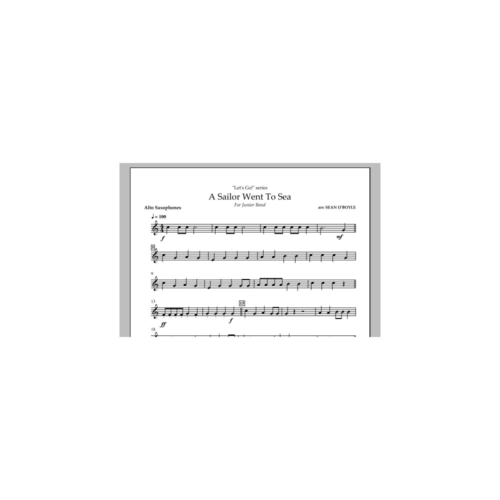 A Sailor Went To Sea - Altsaxophon