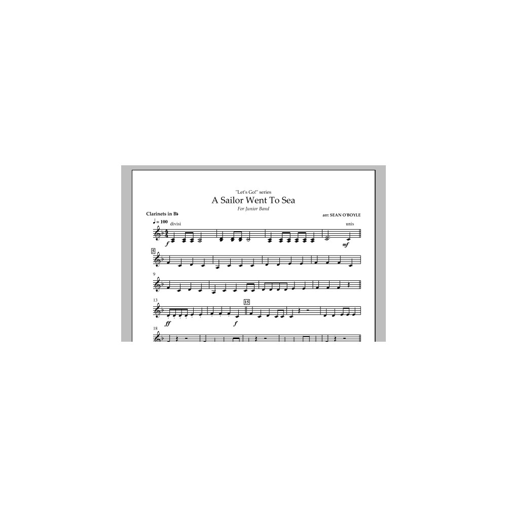 A Sailor Went To Sea - Clarinet in Bb