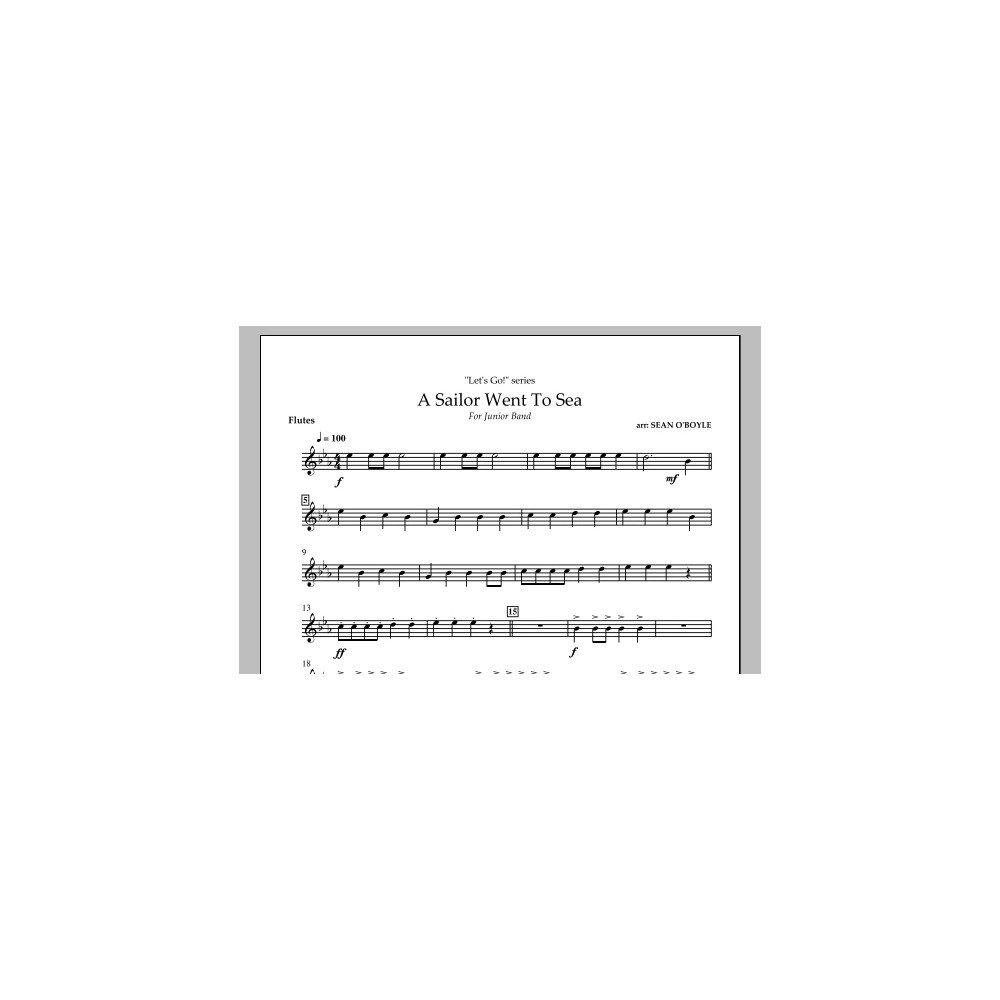 A Sailor Went To Sea - Flute