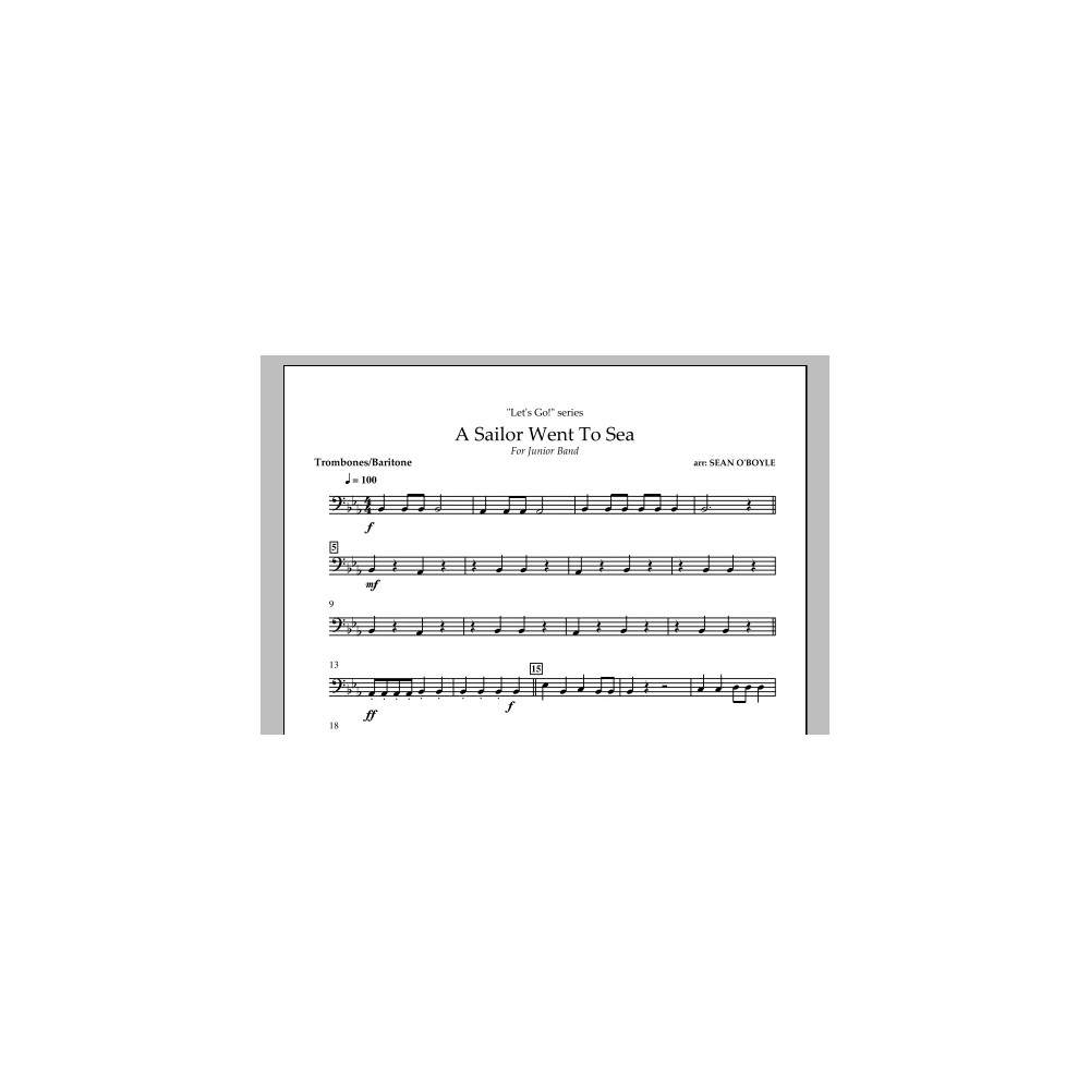 A Sailor Went To Sea - Trombone/Baritone B.C.
