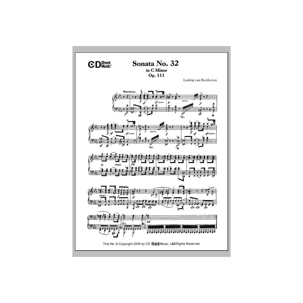Sonata No. 32 In C Minor, Op. 111