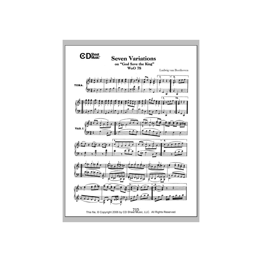 Variations (7) on "God Save the King", WoO 78