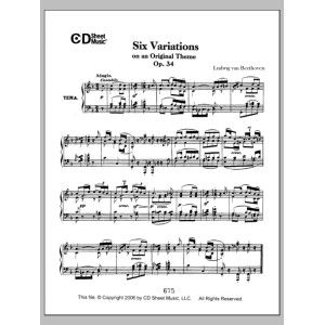 Variations (6) On An Original Theme, Op. 34