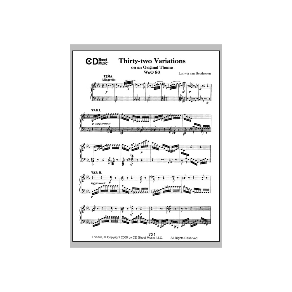 Variations (32) On An Original Theme, Woo 80