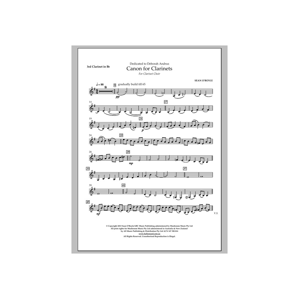 Canon For Clarinets - Bb Clarinet 3