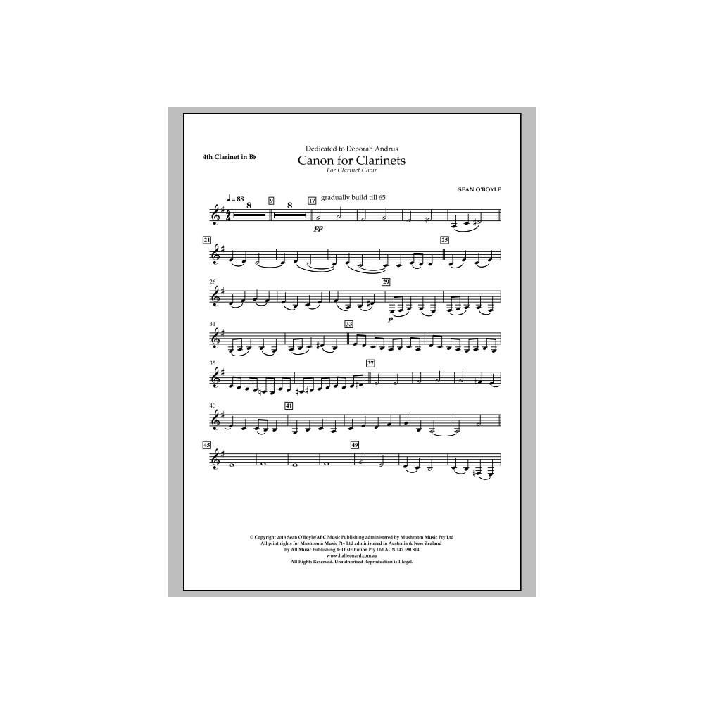 Canon For Clarinets - Bb Clarinet 4