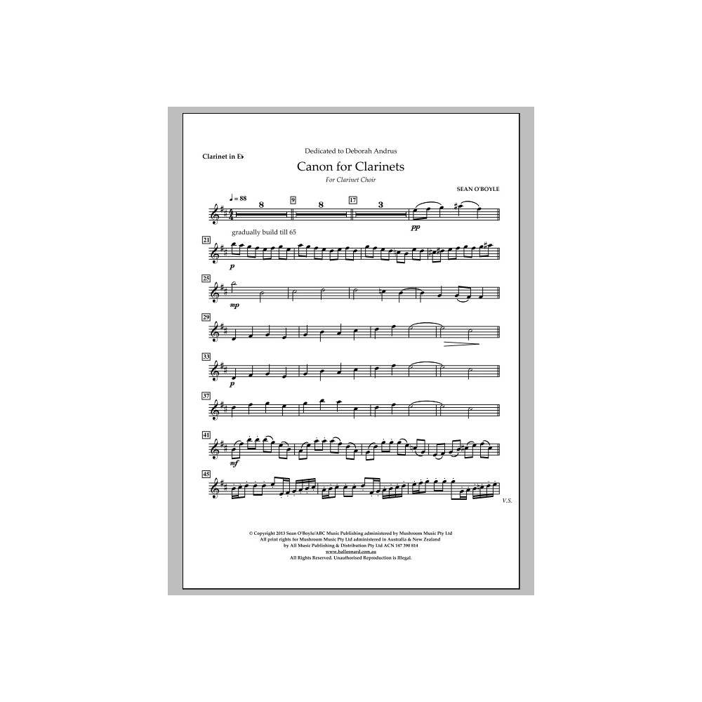 Canon For Clarinets - Eb Clarinet