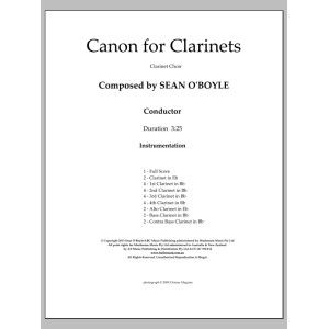 Canon For Clarinets - Score