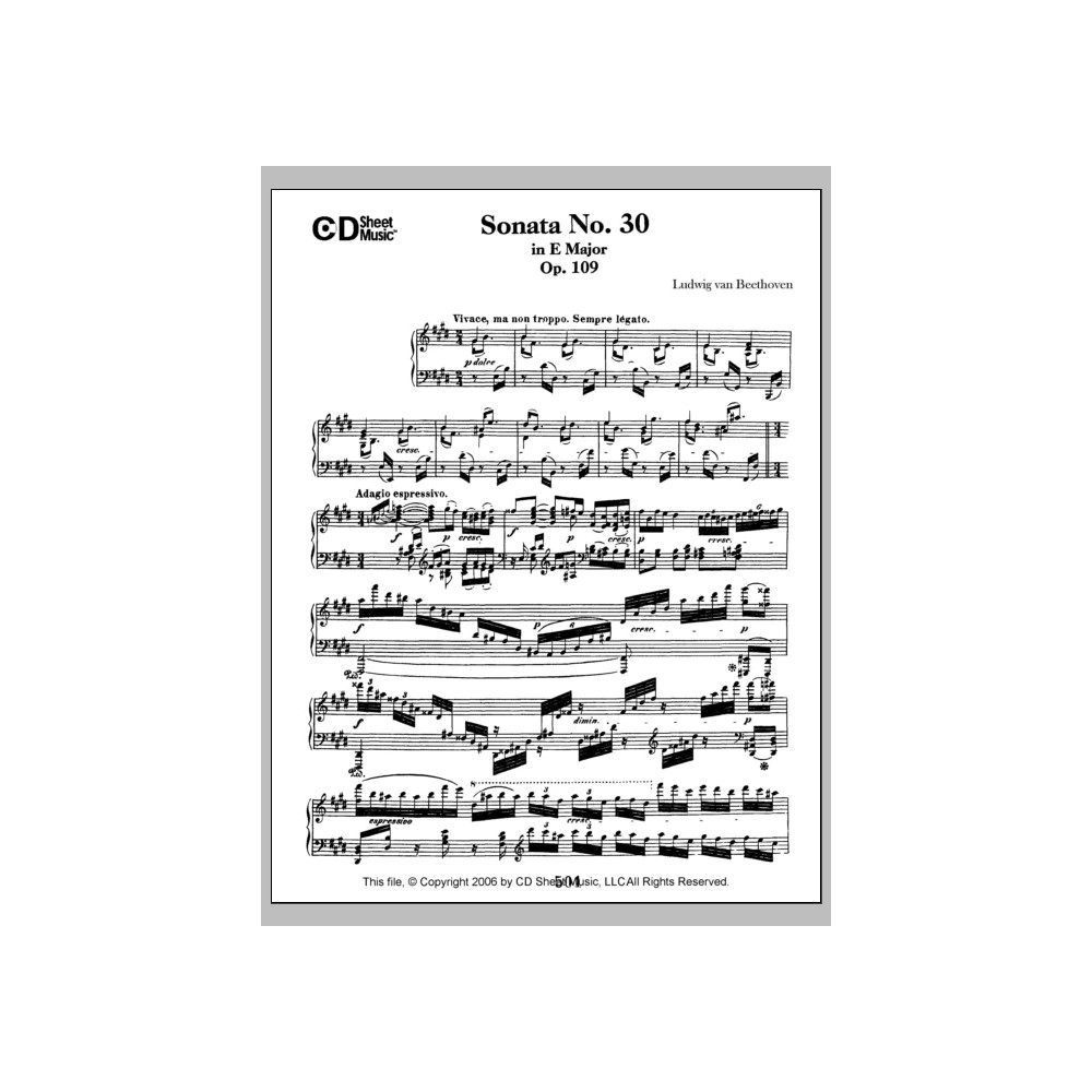Sonate Nr. 30 in E-Dur, Op. 109