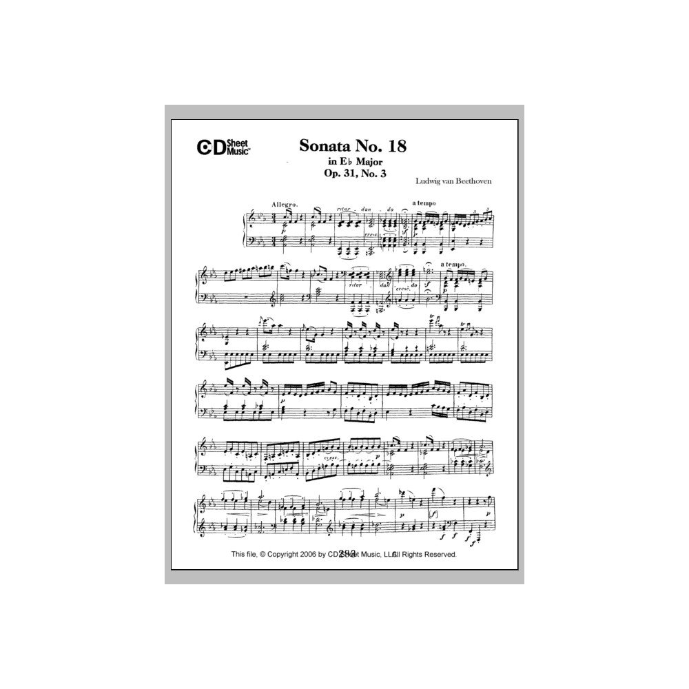 Sonate Nr. 18 in Es-Dur, Op. 31, Nr. 3