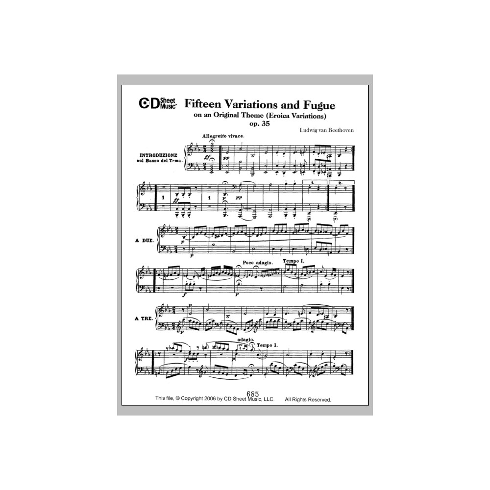 Variations (15) And Fugue On An Original Theme (eroica Variations)