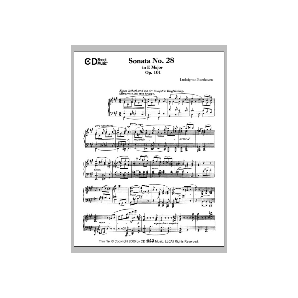 Sonata No. 28 In A Major, Op. 101