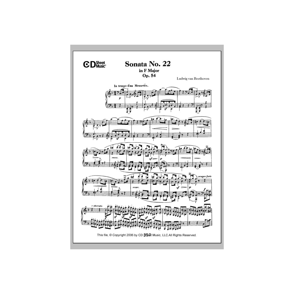 Sonata No. 22 In F Major, Op. 54