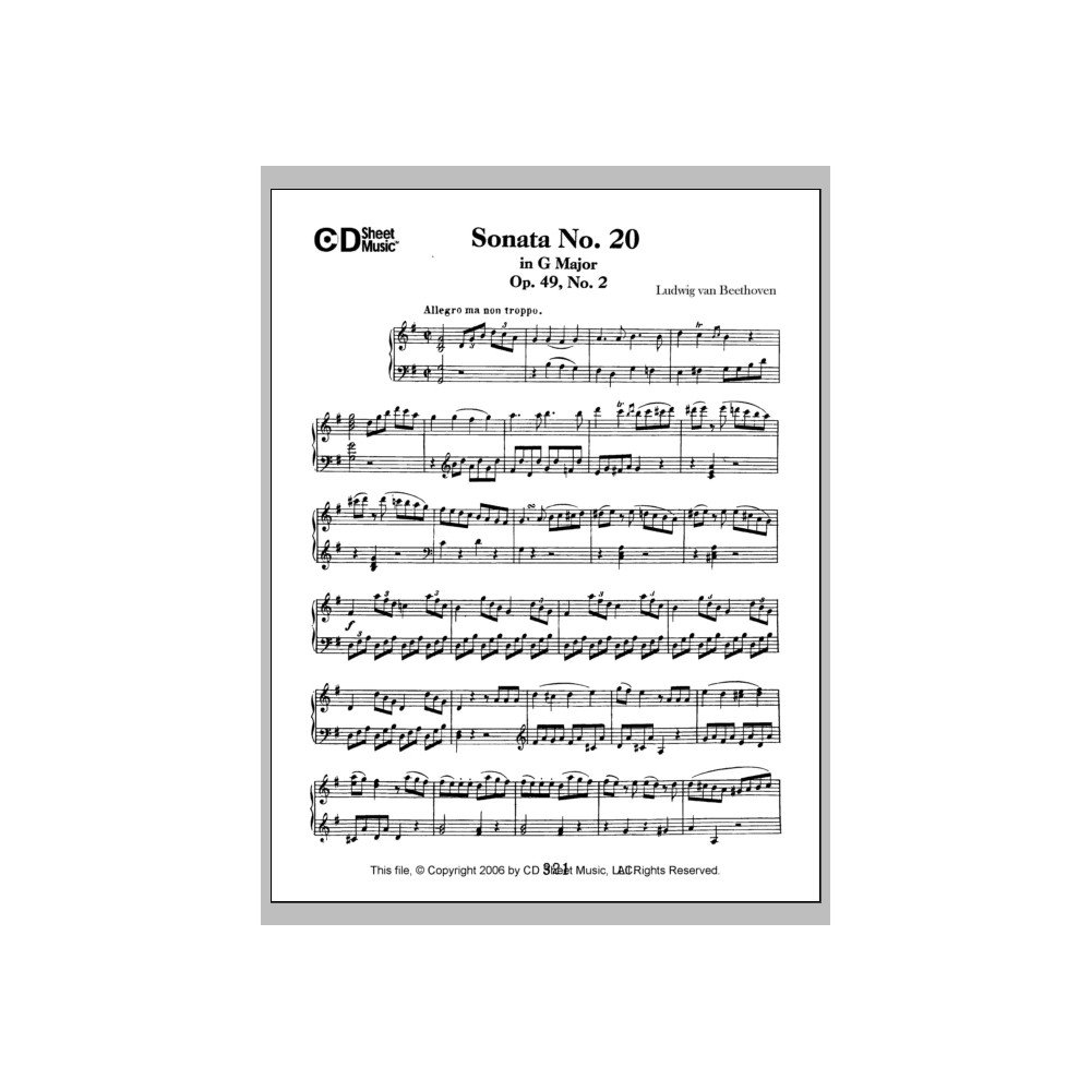 Sonata No. 20 In G Major, Op. 49, No. 2