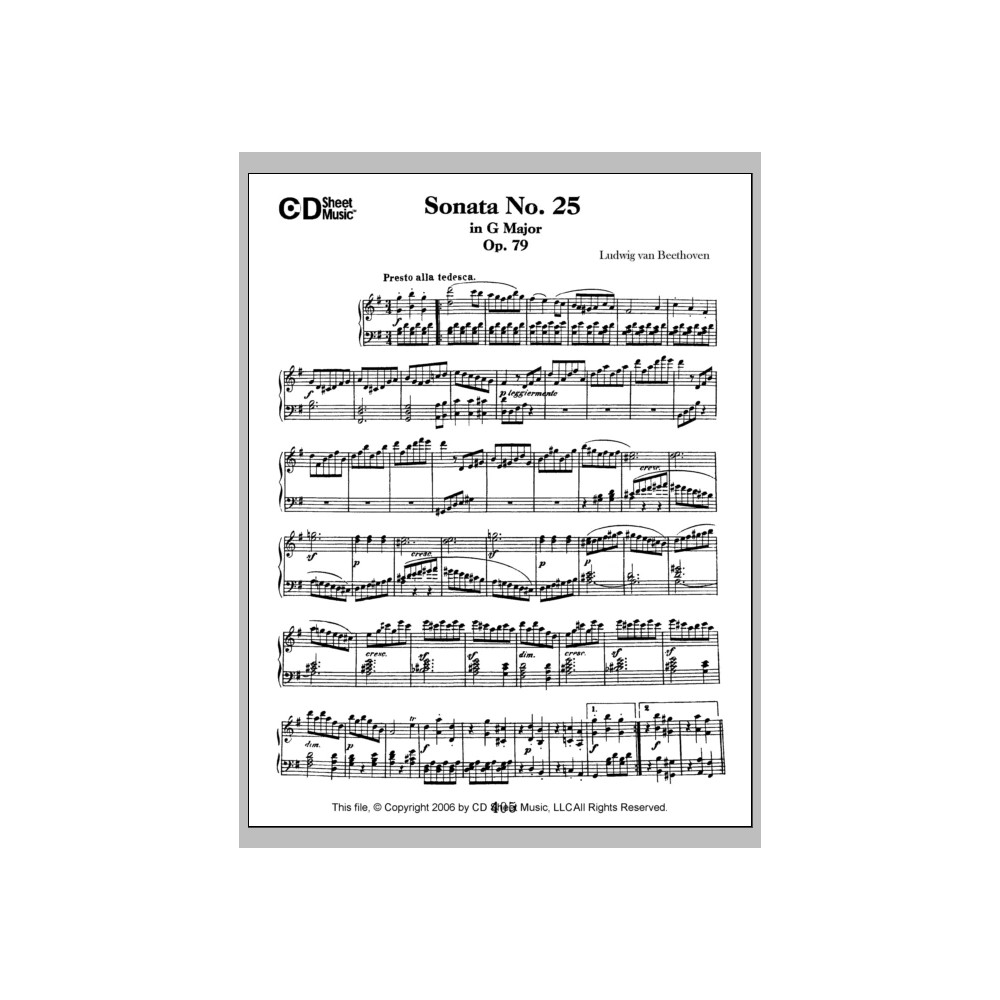 Sonata No. 25 In G Major, Op. 79