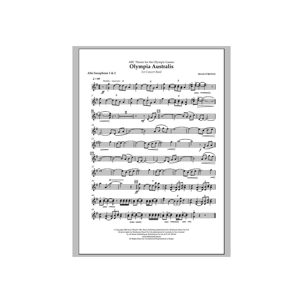 Olympia Australis (Concert Band) - Alto Saxophone