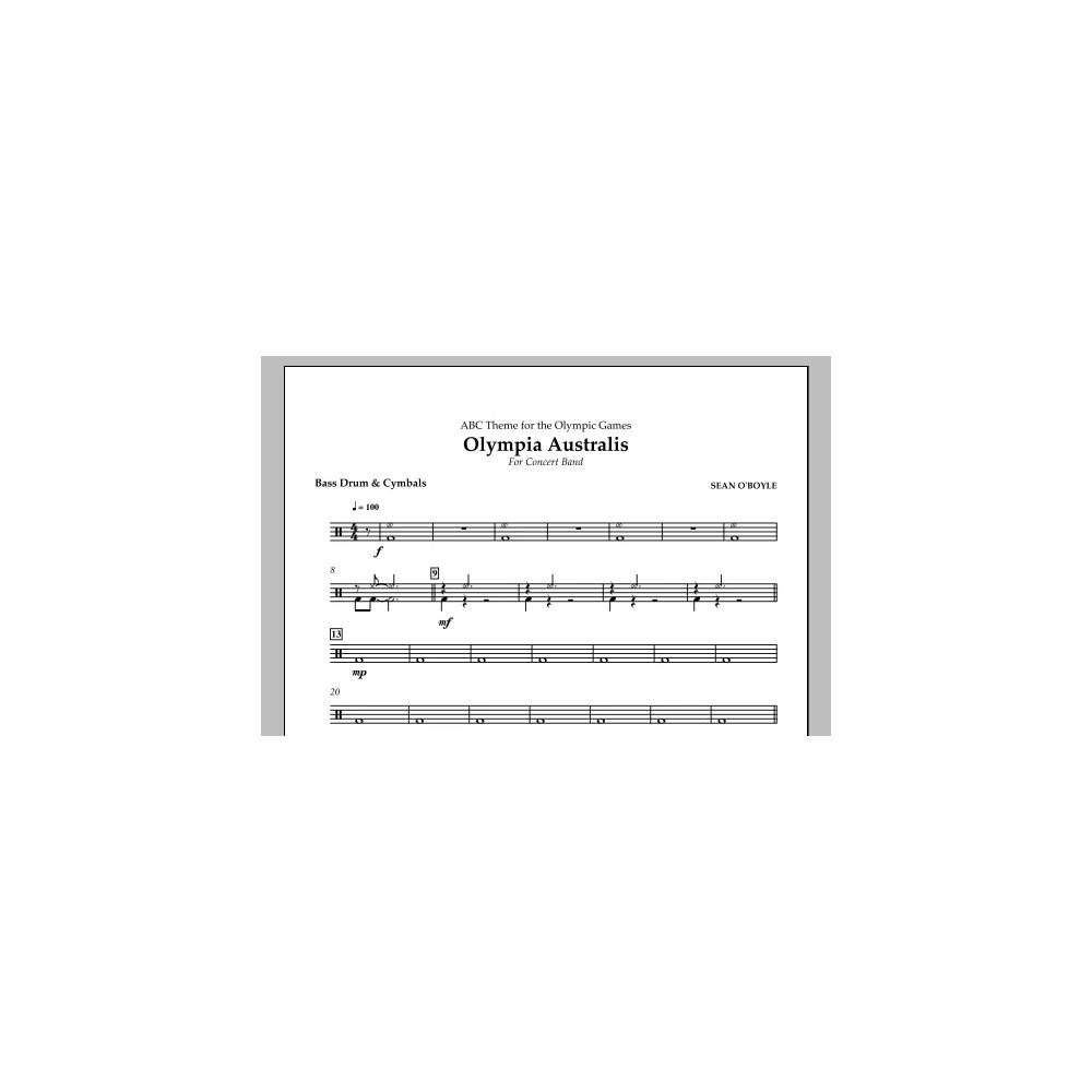 Olympia Australis (Concert Band) - Bass Drum & Cymbals