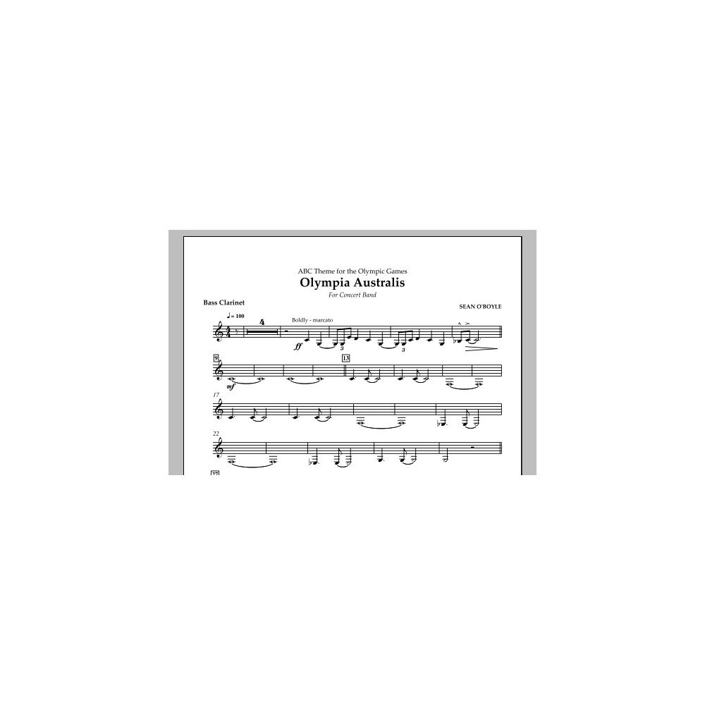 Olympia Australis (Concert Band) - Bass Clarinet
