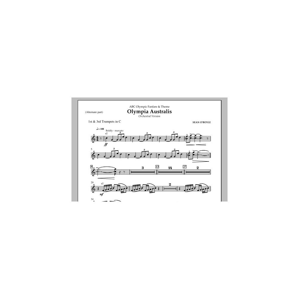 Olympia Australis (Orchestra) - C Trumpet 1 & 3 (subst. Bb)