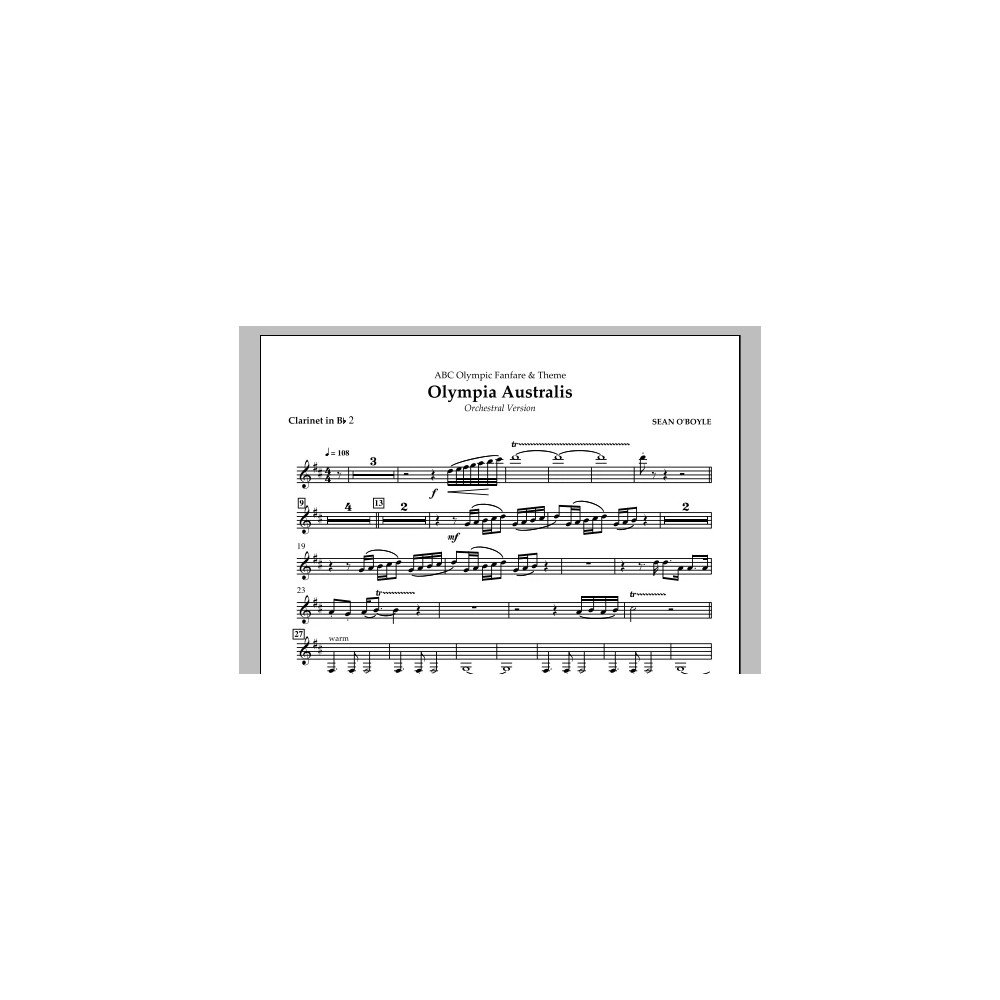 Olympia Australis (Orchestra) - Bb Clarinet 2