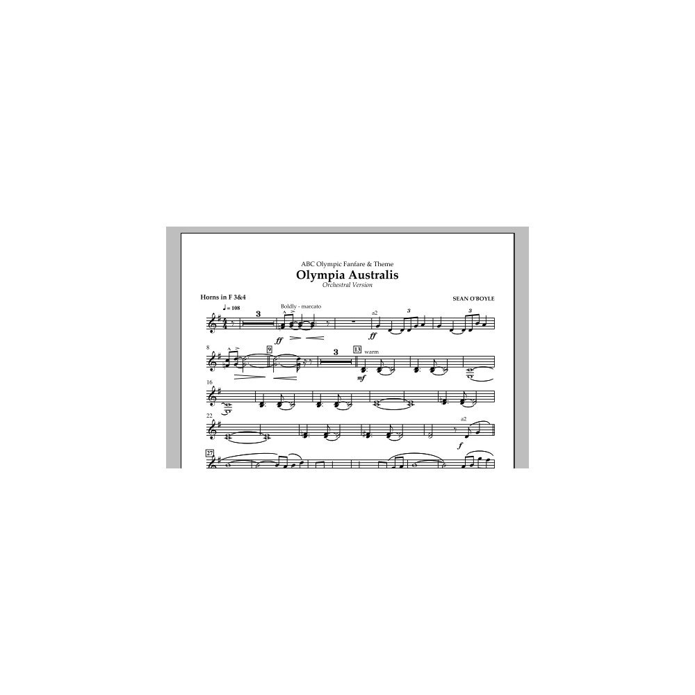 Olympia Australis (Orchestra) - F Horn 3,4
