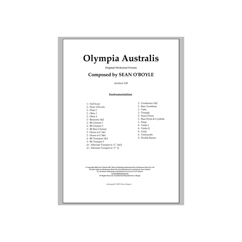 Olympia Australis (Orchestra) - Score