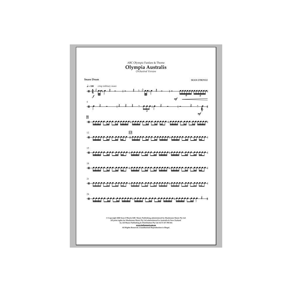 Olympia Australis (Orchestra) - Snare Drum