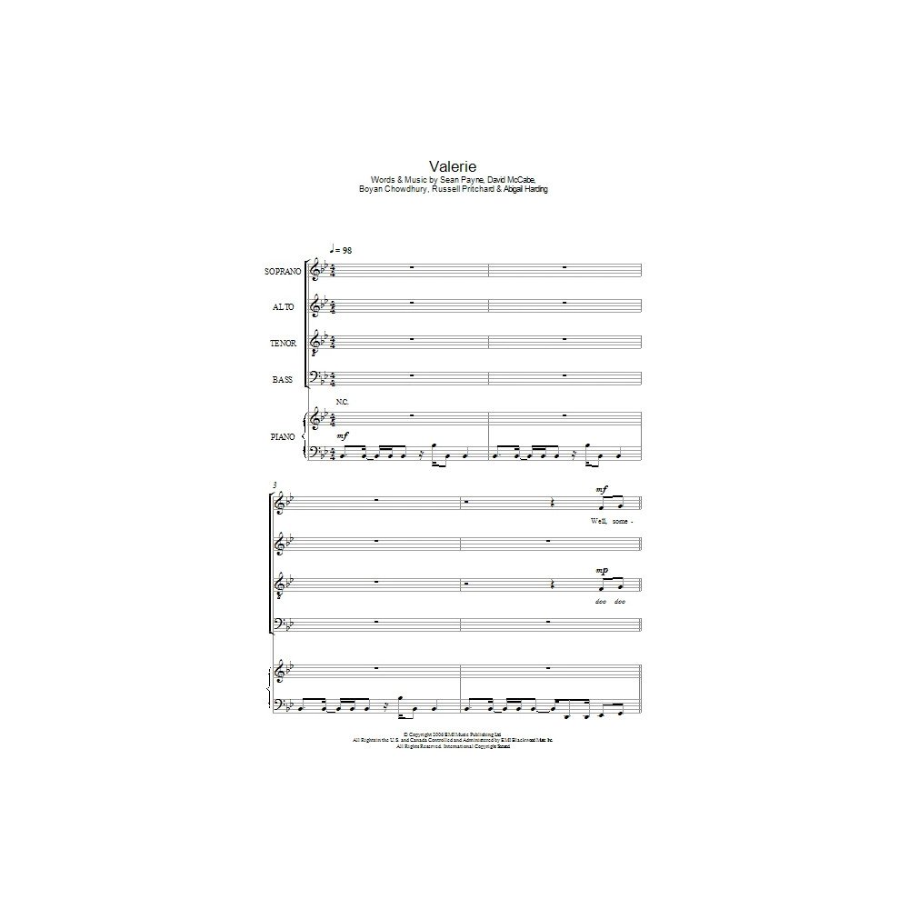 Valerie (arr. Jeremy Birchall)
