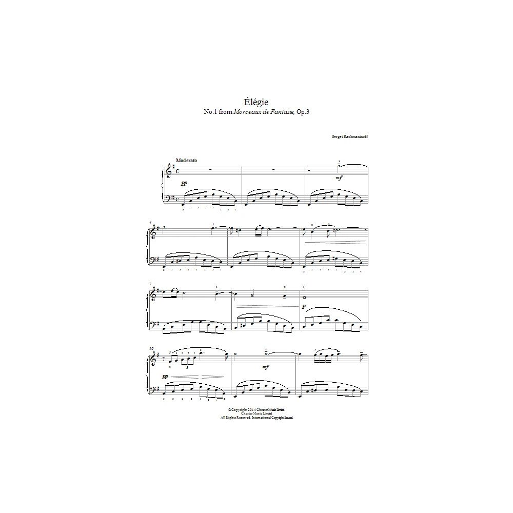 Elegie (No.1 from Morceaux de Fantasie, Op.3)