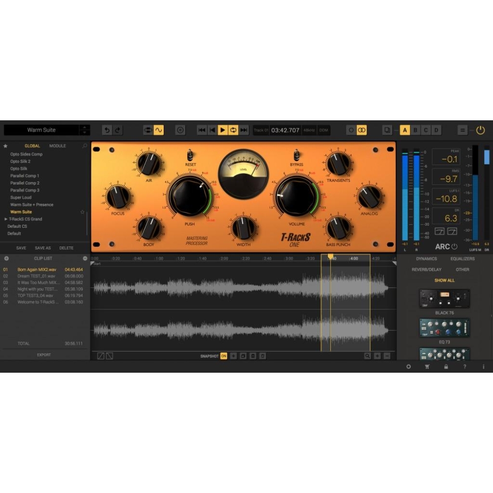 T-RackS 5 CS es una suite de masterización de audio diseñada para ofrecer a los ingenieros de sonido y productores una amplia 