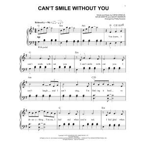 Can''t Smile Without You (arr. Phillip Keveren)