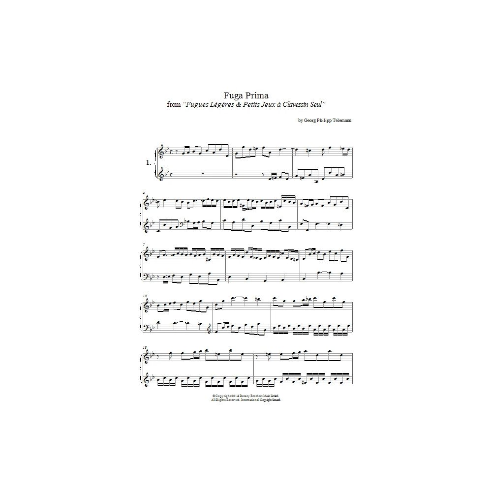 Fuga Prima From "Fugues Légères & Petits Jeux À Clavessin Seul"