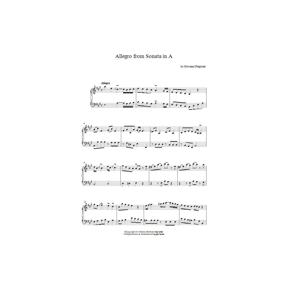 Allegro (Harpsichord Sonata In A Major)