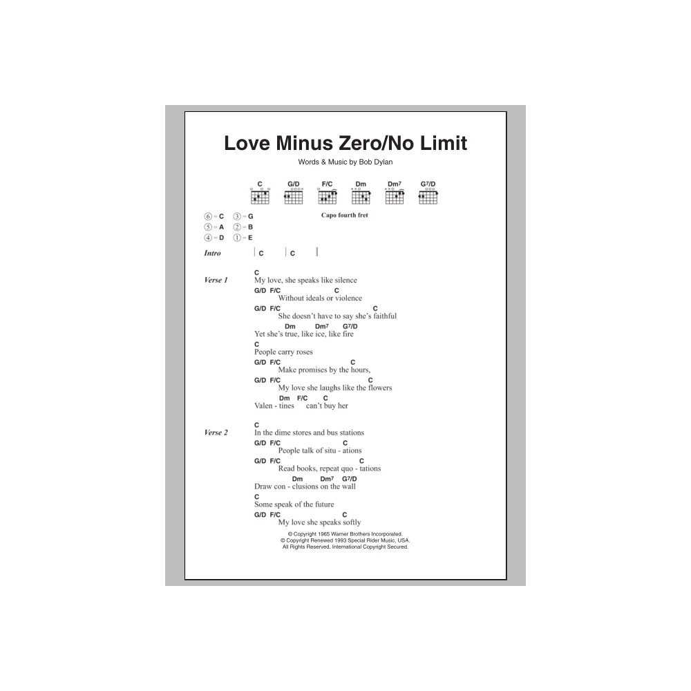 Love Minus Zero/No Limit