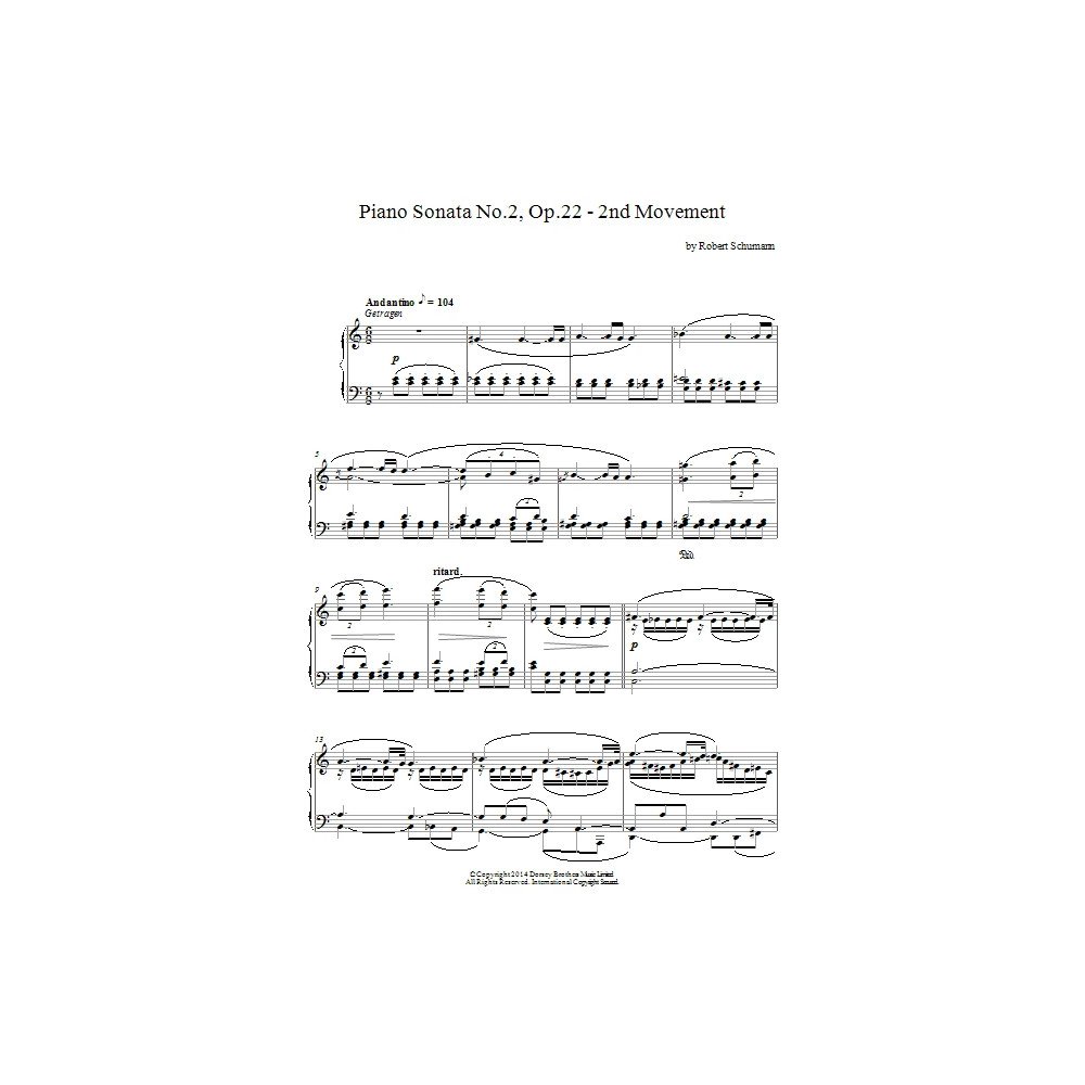 Piano Sonata No. 2, Op. 22 - 2nd Movement