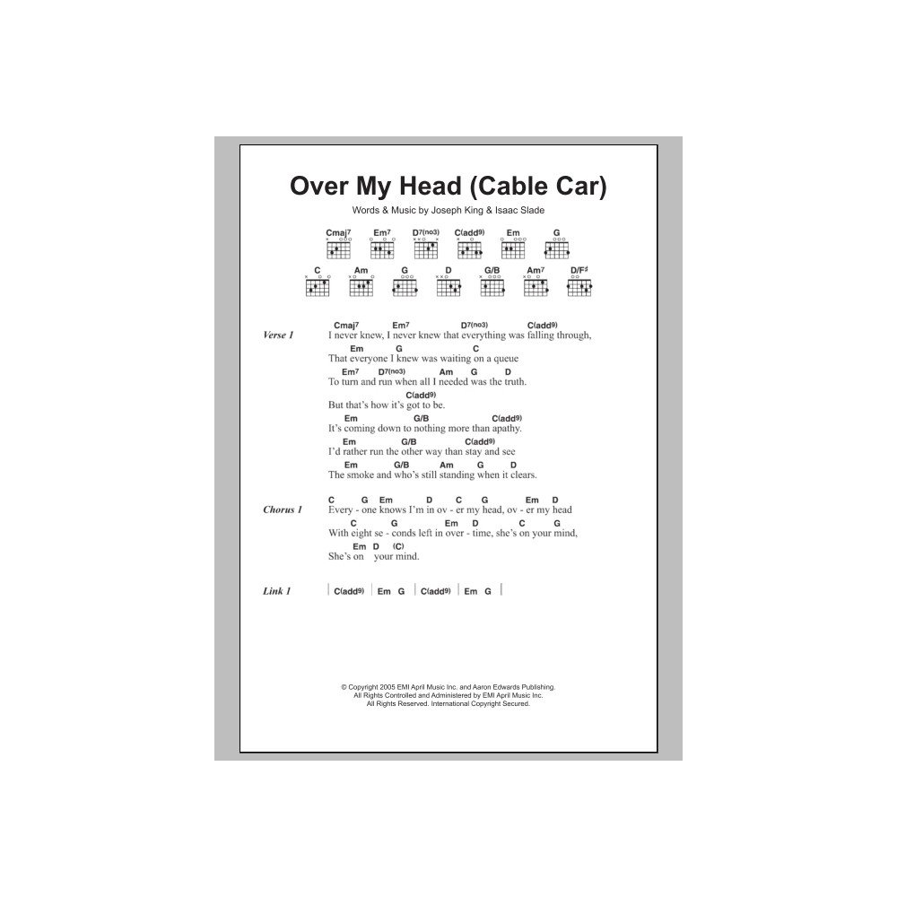 Over My Head (Cable Car)