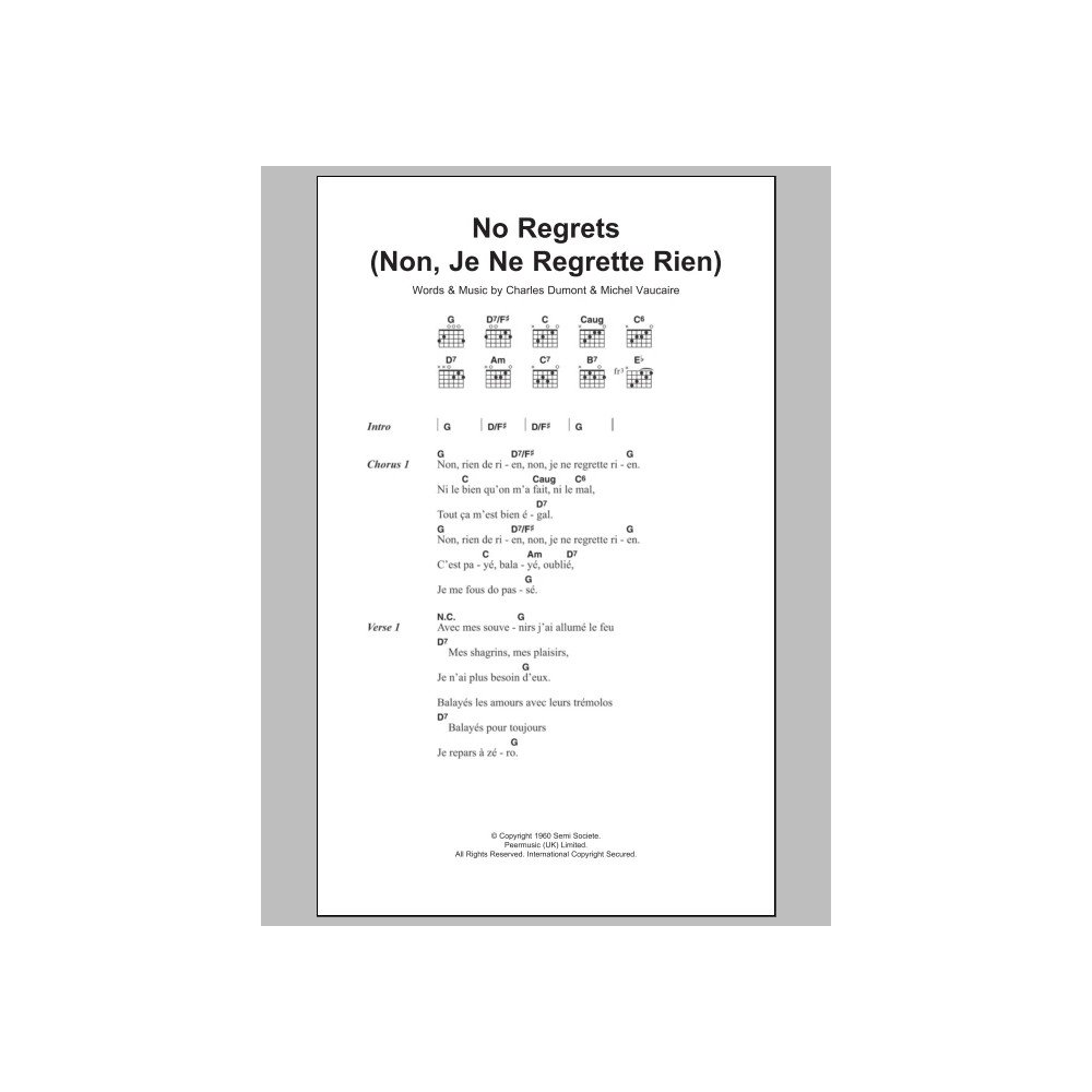 No Regrets (Non, Je Ne Regrette Rien)