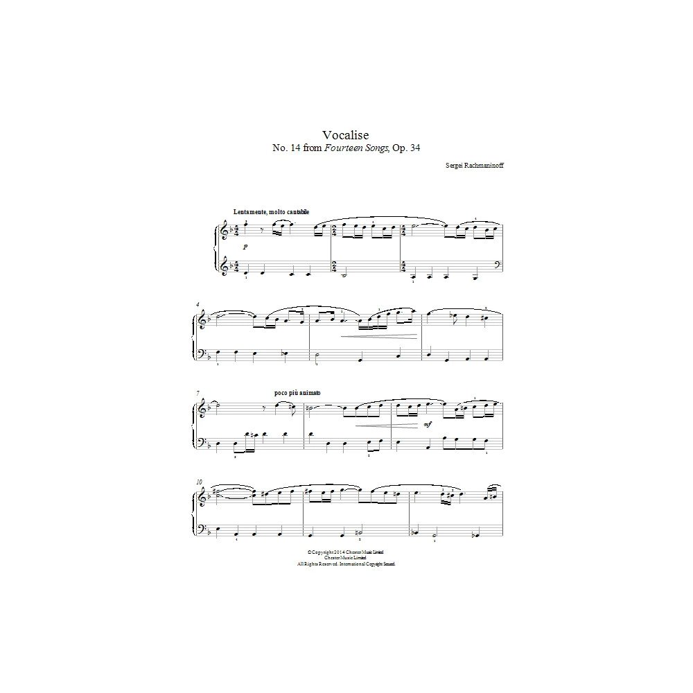 Vocalise (No. 14 from Fourteen Songs, Op. 34)