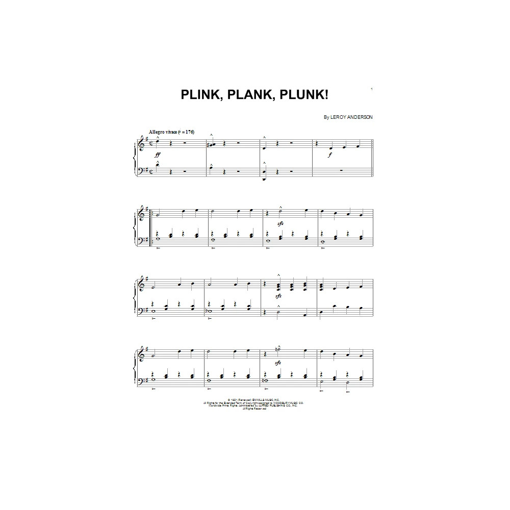 Plink, Plank, Plunk