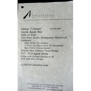 Telecaster Tom Anderson Hollow T classic 2004