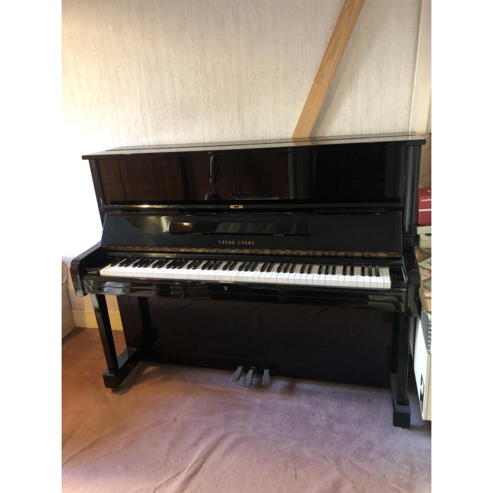 Young Chang semi-pro upright acoustic piano, glossy black