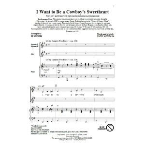 I Want To Be A Cowboy''s Sweetheart