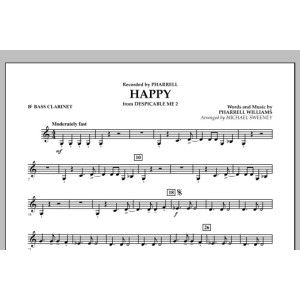 Happy (from Despicable Me 2) - Bb Bass Clarinet