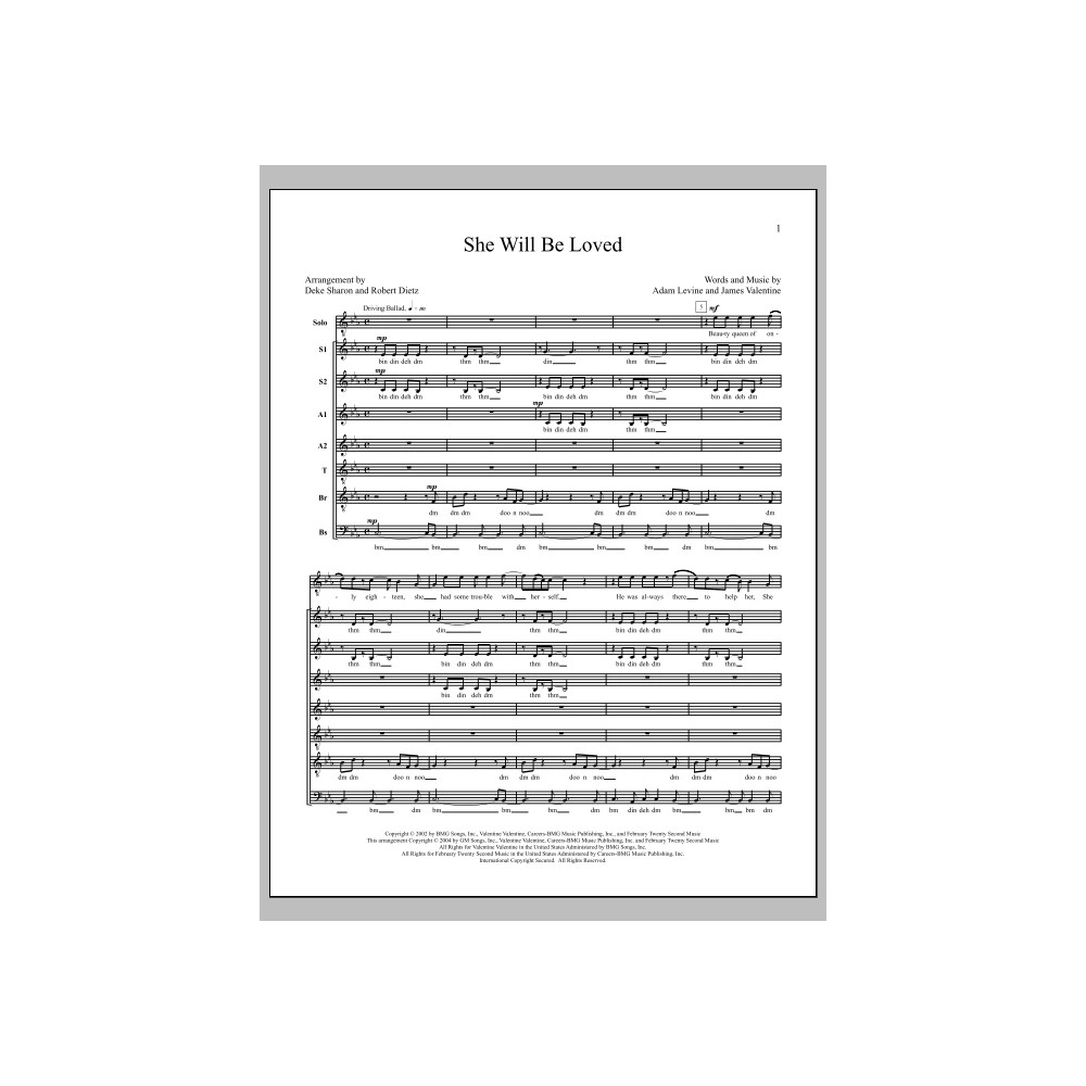 She Will Be Loved (arr. Deke Sharon)