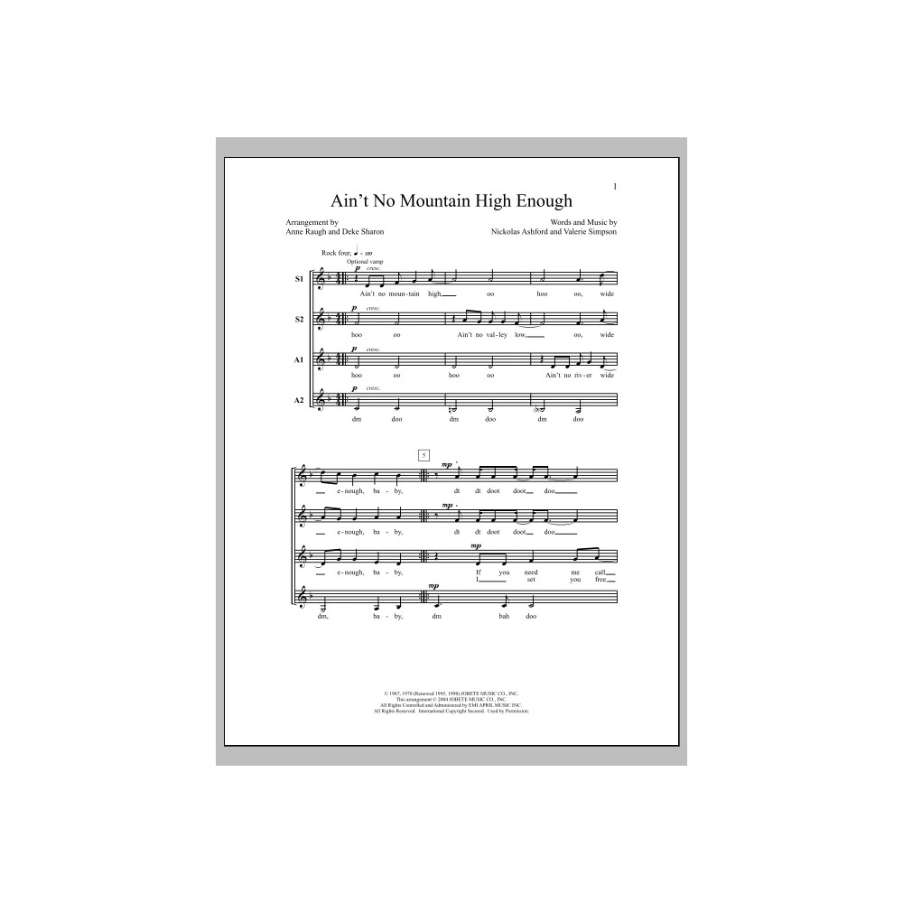 Ain't No Mountain High Enough (arr. Deke Sharon)