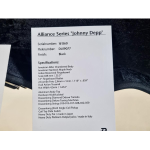 Duesenberg Johnny Depp Signature Series Guitarra Eléctrica 2016 Aluminio Tatuado